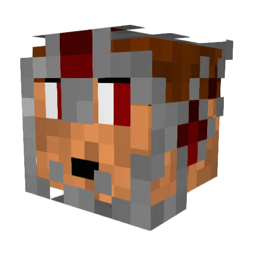 the_lost_knight Minecraft avatar head, 3D render