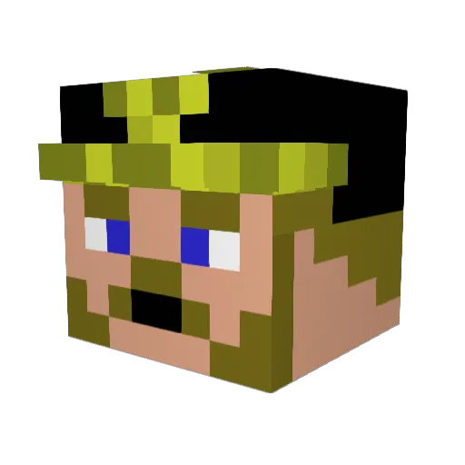 the_mustach Minecraft avatar head, 3D render