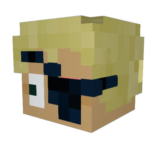 the_realPlatook Minecraft avatar head, 3D render