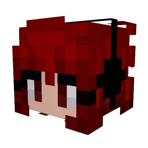 the_real_Azumane Minecraft avatar head, 3D render