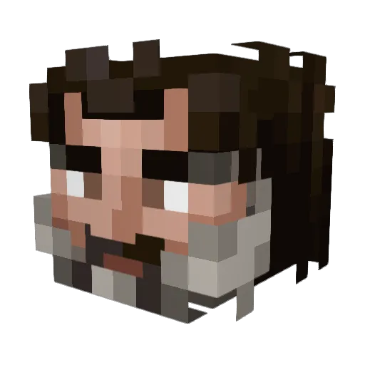 the_real_Furro Minecraft avatar head, 3D render