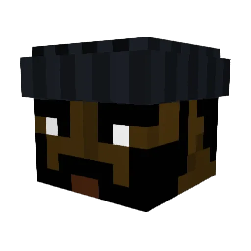 the_real_beanste Minecraft avatar head, 3D render