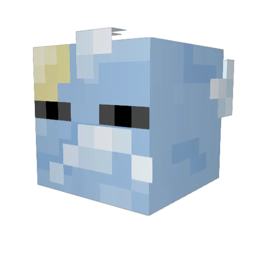 the_real_fishy Minecraft avatar head, 3D render