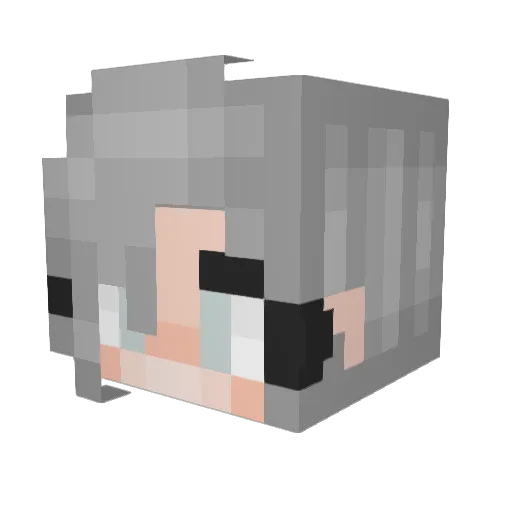 the_sha Minecraft avatar head, 3D render