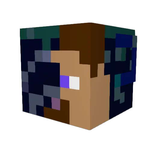 the_warden_14 Minecraft avatar head, 3D render
