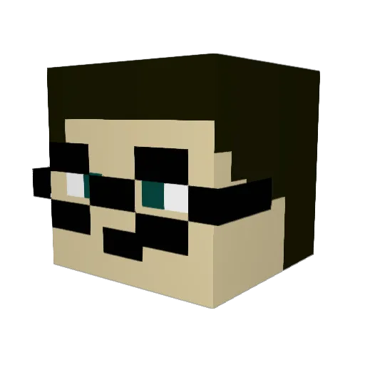 theadmeister Minecraft avatar head, 3D render