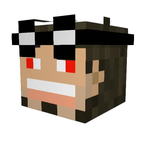 theatrecamp_ Minecraft avatar head, 3D render