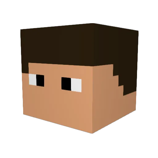 thebilgerat Minecraft avatar head, 3D render