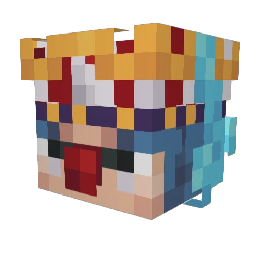 theboyxdeku Minecraft avatar head, 3D render