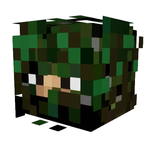 thebushie Minecraft avatar head, 3D render