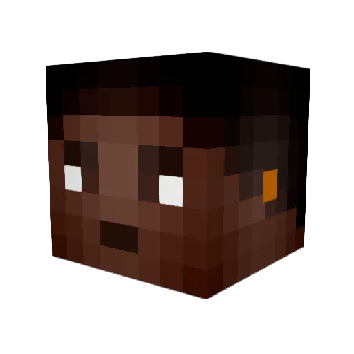 thecavepeanut Minecraft avatar head, 3D render
