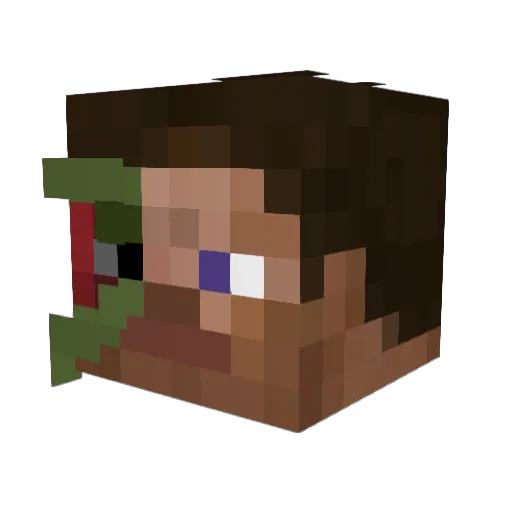 theclinicalled Minecraft avatar head, 3D render