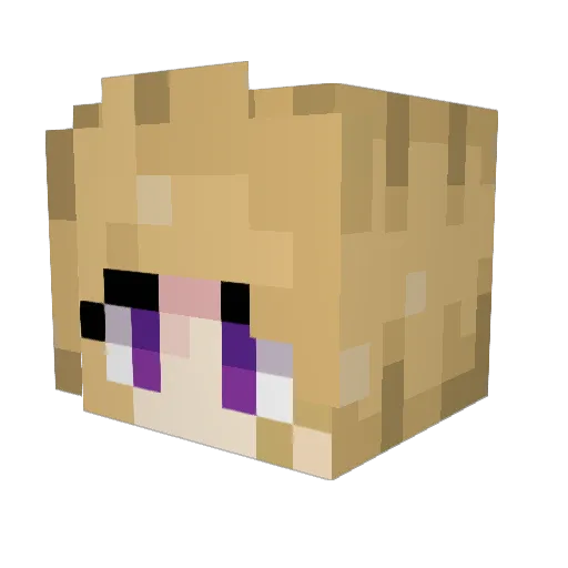 thecrochetqueen Minecraft avatar head, 3D render