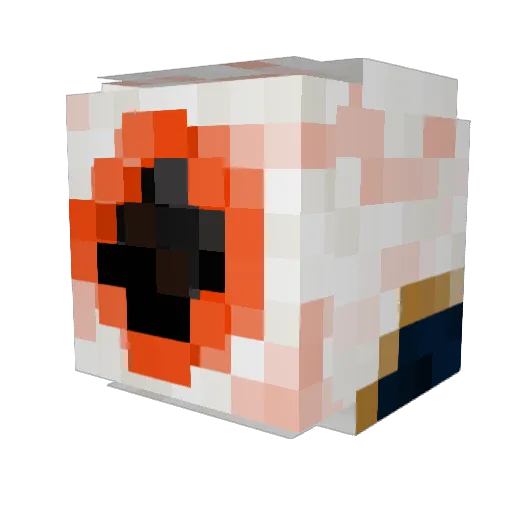 thecurly27 Minecraft avatar head, 3D render