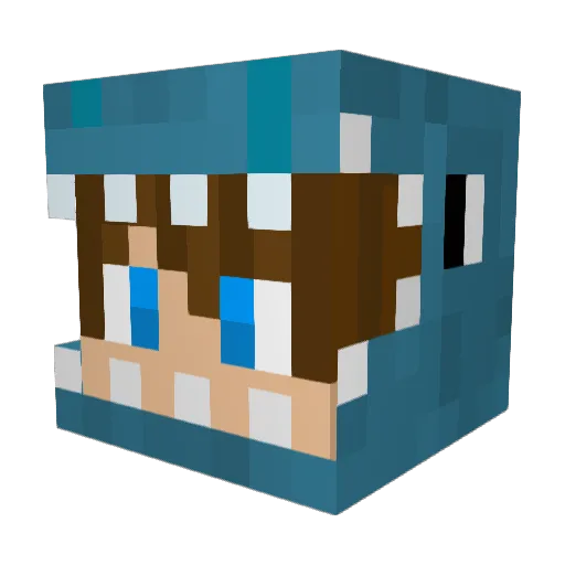 thed Minecraft avatar head, 3D render