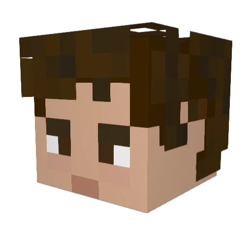 thefancyyeller Minecraft avatar head, 3D render