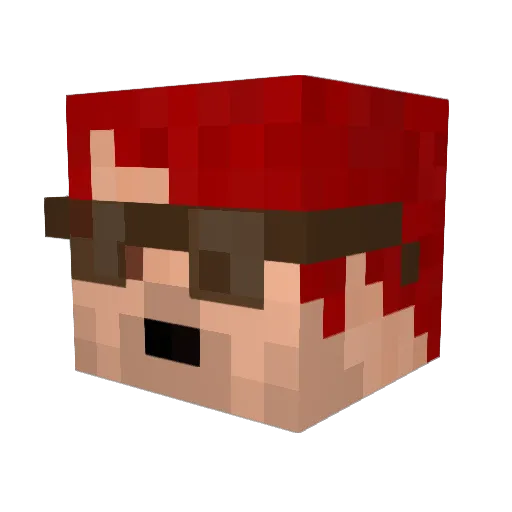 thefeethands Minecraft avatar head, 3D render