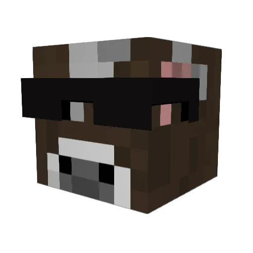 thegamingc0w Minecraft avatar head, 3D render