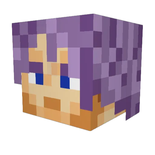 thegoldenmo Minecraft avatar head, 3D render
