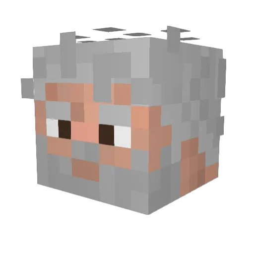 thegramp Minecraft avatar head, 3D render