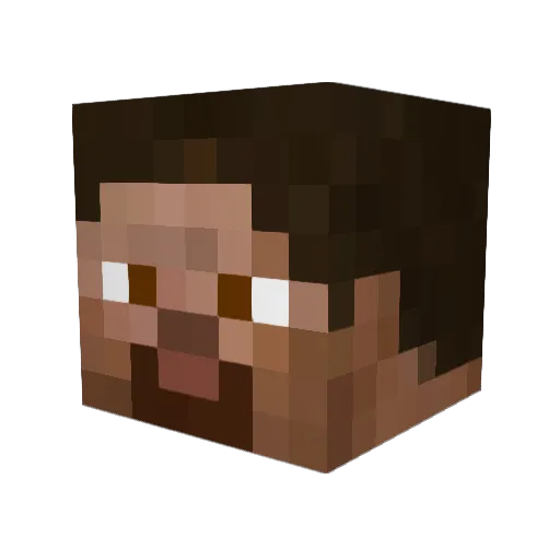 thegreatmustache Minecraft avatar head, 3D render