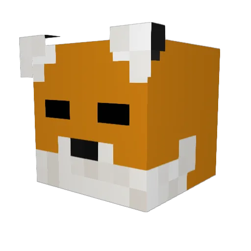 thehuntingfox Minecraft avatar head, 3D render