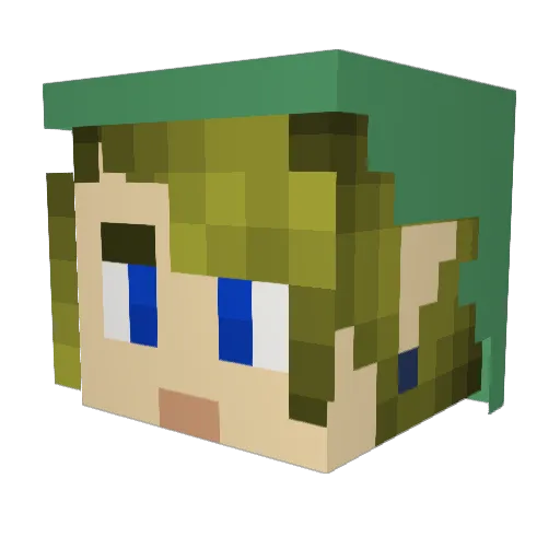 thelarva Minecraft avatar head, 3D render