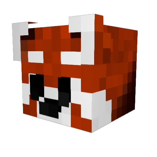 thelilredpanda Minecraft avatar head, 3D render
