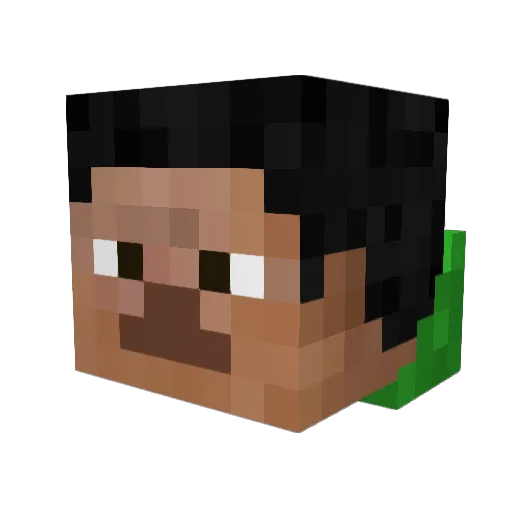 thelittlestronin Minecraft avatar head, 3D render