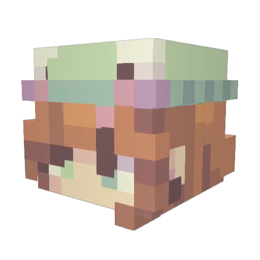 thelongbean Minecraft avatar head, 3D render