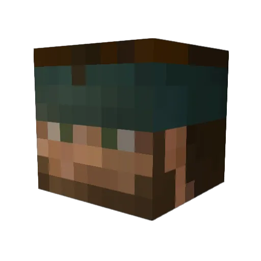 themanleywon Minecraft avatar head, 3D render
