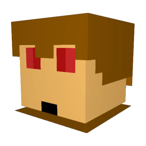 themeandad Minecraft avatar head, 3D render