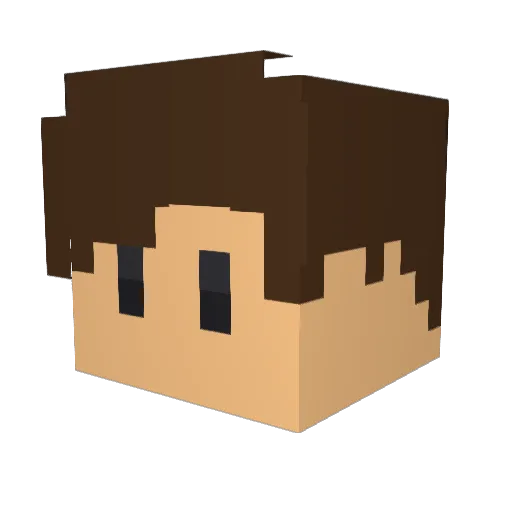 themightyredcoat Minecraft avatar head, 3D render