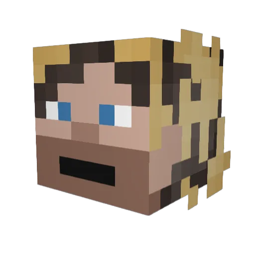 themysteriousA Minecraft avatar head, 3D render