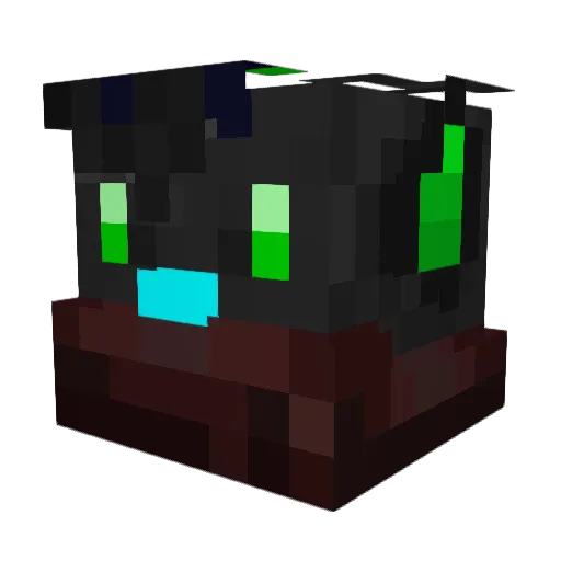 theneoncat Minecraft avatar head, 3D render