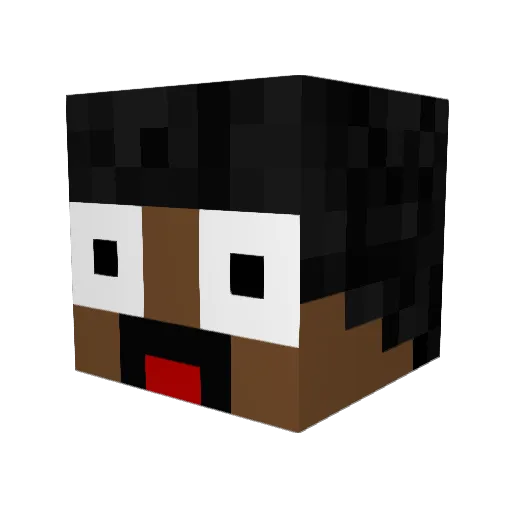 theofficialhippo Minecraft avatar head, 3D render