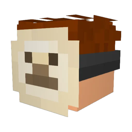 thepeanuks Minecraft avatar head, 3D render