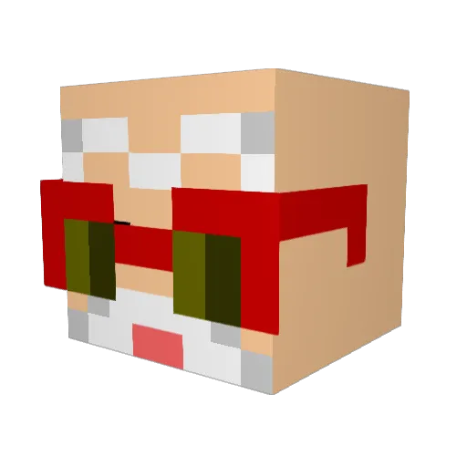 theredeem Minecraft avatar head, 3D render