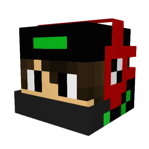 theremit Minecraft avatar head, 3D render
