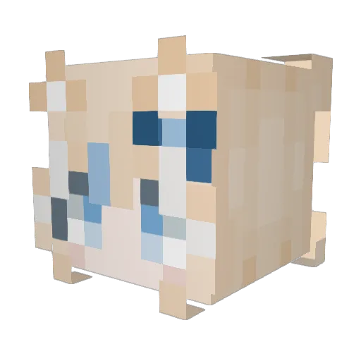 therians Minecraft avatar head, 3D render