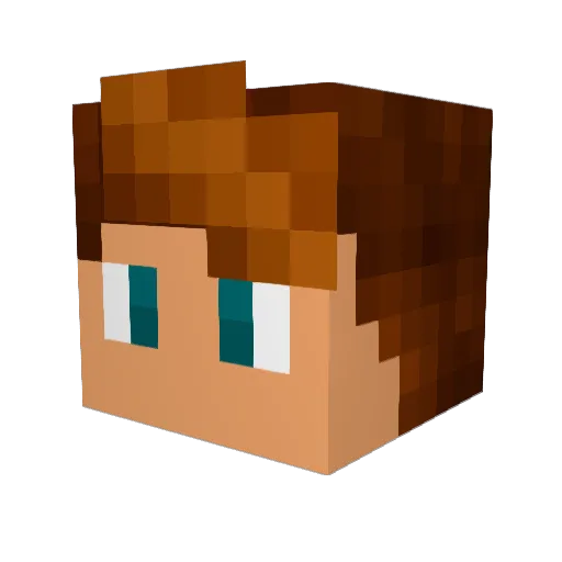 therv Minecraft avatar head, 3D render