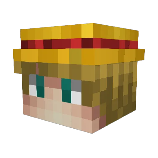therwn Minecraft avatar head, 3D render
