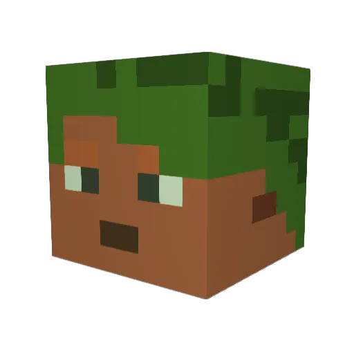 thesequoiad Minecraft avatar head, 3D render