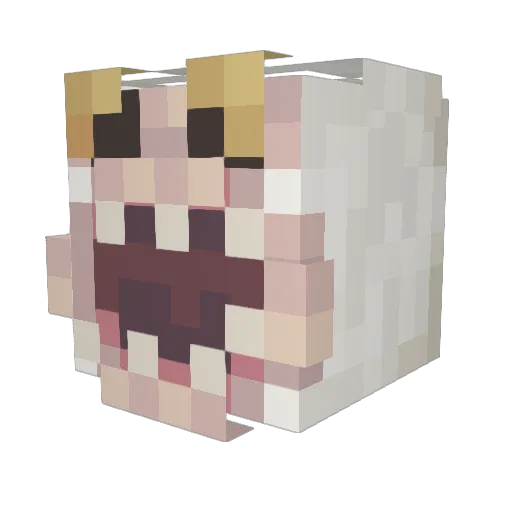 thetruebread Minecraft avatar head, 3D render