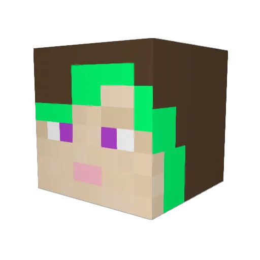 thewhitequeen26 Minecraft avatar head, 3D render