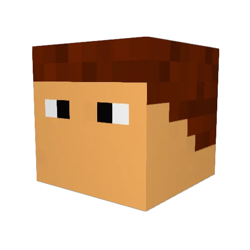 thiagoyasue Minecraft avatar head, 3D render