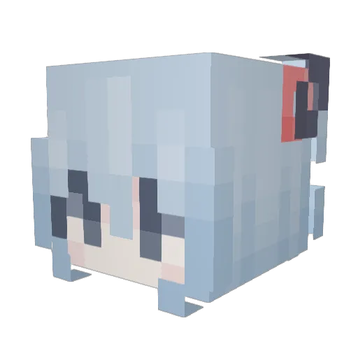 thinspo Minecraft avatar head, 3D render