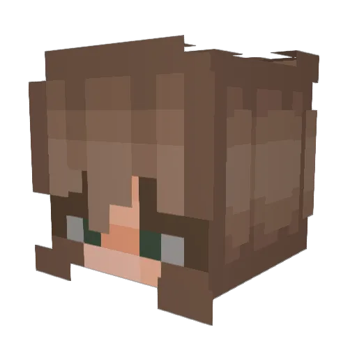 thleepy Minecraft avatar head, 3D render