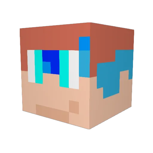 thomasLike2 Minecraft avatar head, 3D render