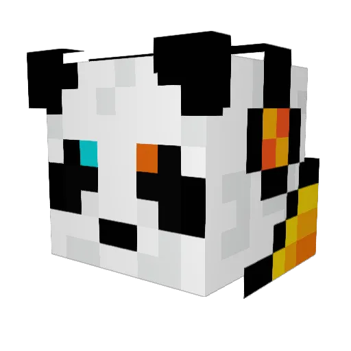 thomaselpanda Minecraft avatar head, 3D render